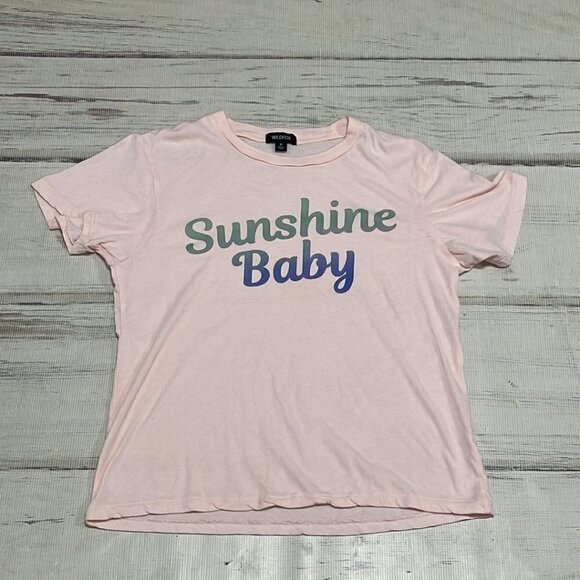 WIldfox Short Sleeve Tee Sunshine Baby Pink Size Medium M - Picture 11 of 14